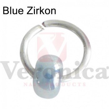 Nail art piercings 'pareltje' BLUE ZIRKON - 1