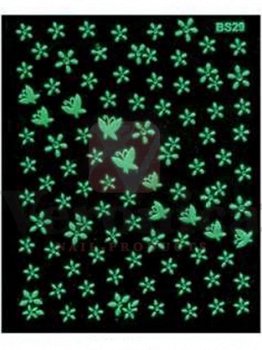 Nagelstickers Glow in the dark 'VLINDER & BLOEM' - 1