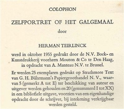 HERMAN TEIRLINCK*ZELFPORTRET OF HET GALGEMAAL*1955*A.MANTEAU - 7