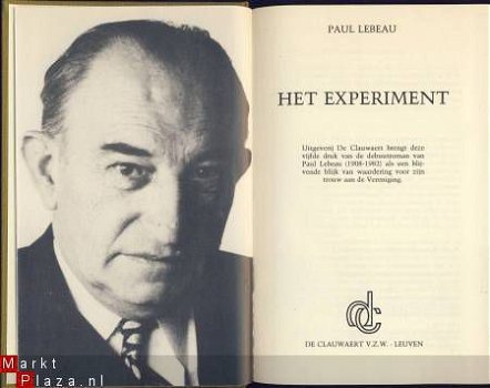 PAUL LEBEAU**HET EXPERIMENT**HARDCOVER DE CLAUWAERT LEUVEN - 5