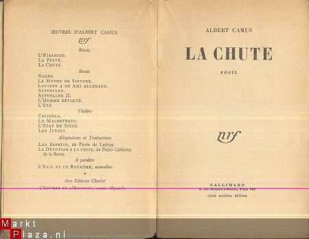 ALBERT CAMUS**LA CHUTE**NRF GALLIMARD**LA CHUTE** - 2