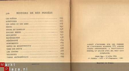 ALAIN**HISTOIRE DE MES PENSEES**NRF GALLIMARD*1950* - 4