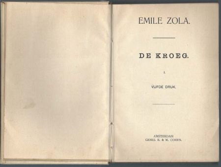 EMILE ZOLA**DE KROEG**L'ASSOMOIR**E.& M. COHEN.**AMSTE - 2