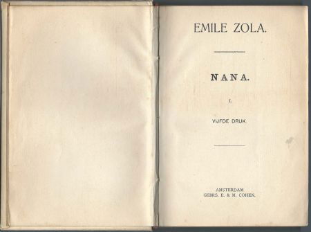 EMILE ZOLA**NANA**NANA**E.& M. COHEN.*HARDCOVE - 2