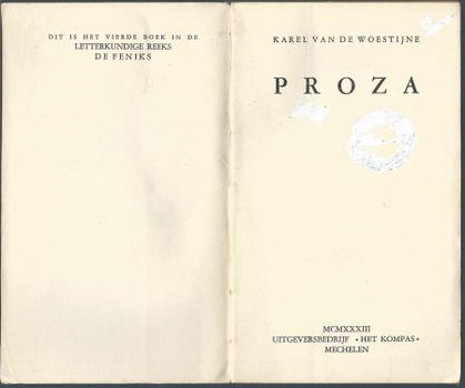 K. VAN DE WOESTIJNE**PROZA**1933=MCMXXXIII**HET KOMPAS** - 2