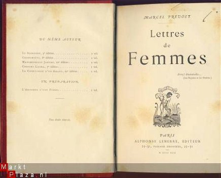 MARCEL PREVOST**LETTRES DE FEMMES*1892*ALPHONSE LEMERRE - 1