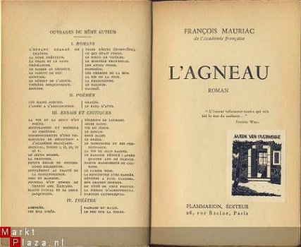 FRANCOIS MAURIAC**L'AGNEAU**FLAMMARION**1955*** - 2