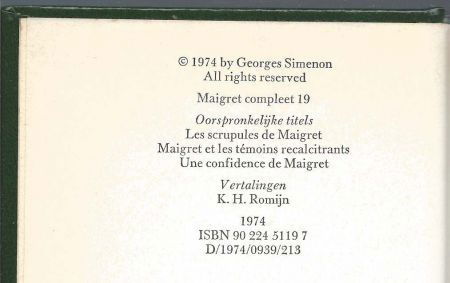 GEORGES SIMENON**1.GIFTMENGSTER.2.MILJOENENERFENIS3.LOPERT.* - 3