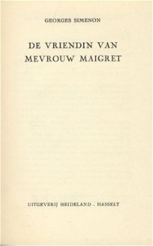 GEORGES SIMENON**DE VRIENDIN VAN MEVROUW MAIGRET**TEXTUUR** - 2