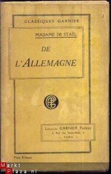 MADAME DE STAËL**DE L'ALLEMAGNE**GARNIER FRERES**