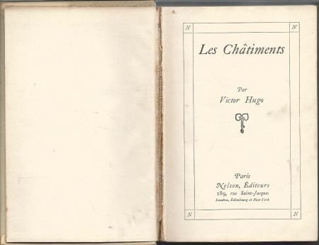 VICTOR HUGO**LES CHATIMENTS.**NELSON HARDCOVER. - 1