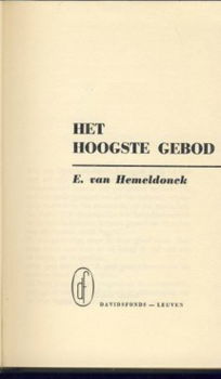 E. VAN HEMELDONCK ** HET HOOGSTE GEBOD ** E. VAN HEMELDONCK - 2