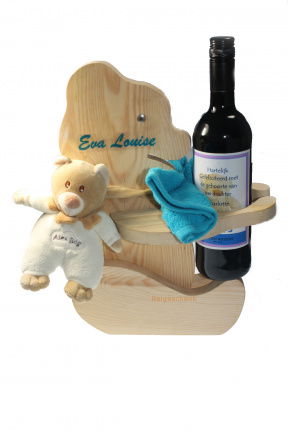 Geboorte cadeau in Beren mand met slaapmuts met Felicitatie in fotolijst - Afbeelding 2