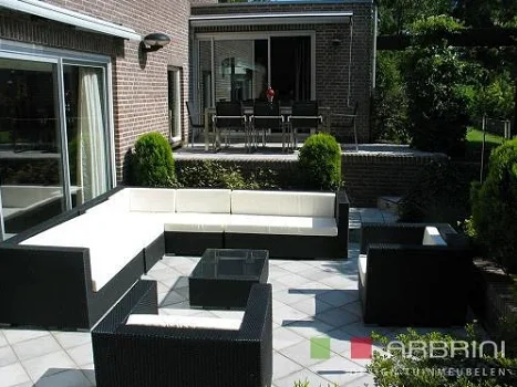 Loungeset lounche set terras tuin zwart wicker nieuw. - 3