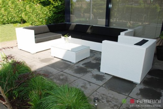 Loungeset lounche set terras tuin wit wicker nieuw. - 2