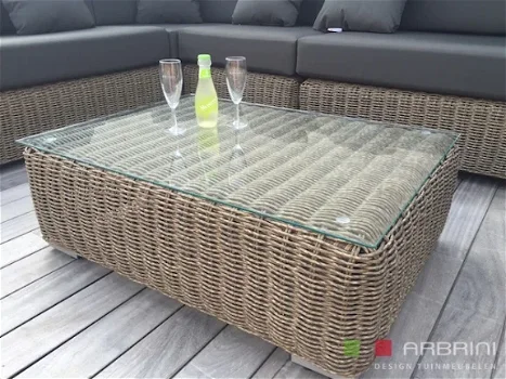 Loungeset terrras tuin rond wicker naturel nieuw. - 4