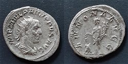 Schitterende zilveren munt Keizer Philippus 2553