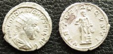 Gordianus III zilveren romeinse munt met Hercules