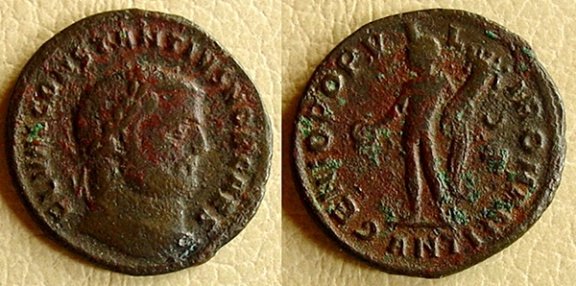 Schaarse follis Constantius I, Sear 3671 - 1