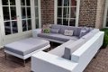 Loungebank lounche hoek bank terras tuin wit wicker promo. - 3 - Thumbnail