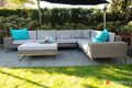 Loungebank lounche hoek bank terras tuin rond wicker grijs nieuw. - 1 - Thumbnail