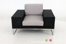 Lounge stoel lounche fauteuil zetel terras tuin zwart nieuw