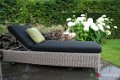 Loungebed lounche ligbed terras tuin rond grijs wicker nieuw. - 1 - Thumbnail