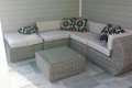 loungeset lounche set terras tuin rond wicker grijs aanbieding. - 4 - Thumbnail