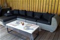 loungeset lounche set terras tuin rond wicker grijs aanbieding. - 7 - Thumbnail