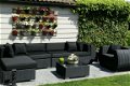 Loungeset lounche set terras tuin zwart wicker aanbieding. - 1 - Thumbnail