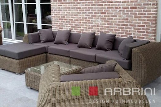 Loungeset lounche set terras tuin rond wicker grijs aanbieding. - 1