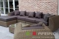 Loungeset lounche set terras tuin rond wicker grijs aanbieding. - 1 - Thumbnail