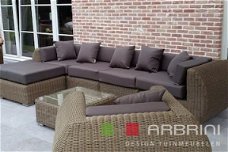 Loungeset lounche set terras tuin rond wicker grijs aanbieding.