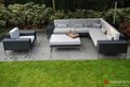 Loungebank lounche hoek bank terras tuin zwart wicker aanbieding. - 1 - Thumbnail