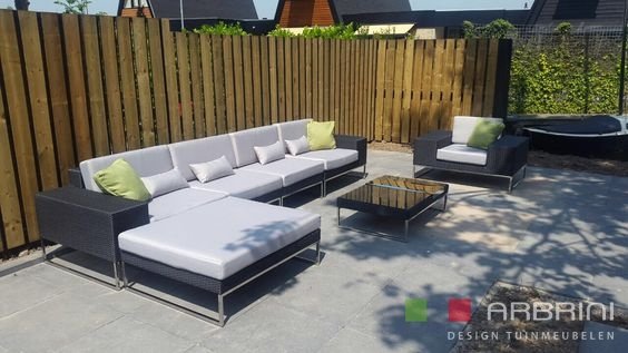 Loungeset lounche set terras tuin zwart wicker speciale aanbieding. - 1