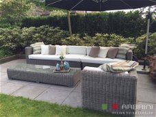 Loungeset lounche set tuin terras rond wicker grijs speciale aanbieding.