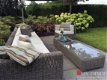 Loungeset lounche set tuin terras rond wicker grijs speciale aanbieding. - 3 - Thumbnail