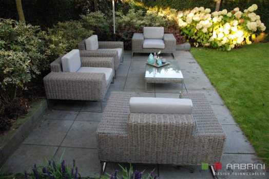 Lounge stoel lounche fauteuil set zetel tuin terras grijs speciale aanbieding. - 4