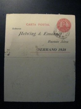 Antieke Carta Postal....1908...Dubbele kaart Buenos Aires... - 1