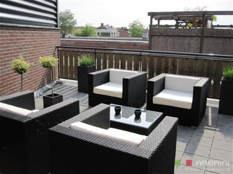 Lounge stoel lounche fauteuil zetel set tuin terras zwart promo. - 1