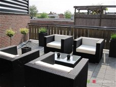 Lounge stoel lounche fauteuil zetel set tuin terras zwart promo.