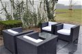 Lounge stoel lounche fauteuil zetel set tuin terras zwart promo. - 5 - Thumbnail