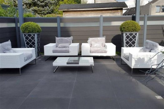 Loungestoel lounche fauteuil zetel set tuin terras wit aanbieding. - 4