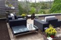 Loungestoel lounche fauteuil set terras tuin zwart wicker aanbieding. - 3 - Thumbnail