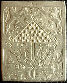 Tinnen plaquette Huwelijk Wilhelmina 1901 - 1