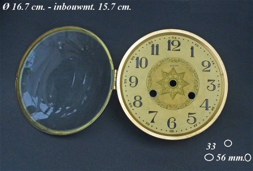 Pendule deur / wijzerplaat = bol glas 32234 - 0