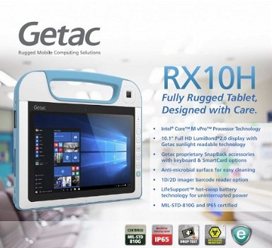 Fully Rugged Tablet Robust anti-bacterial tablet PC Getac RX10H Premium RD4OBADB5HXX - 1