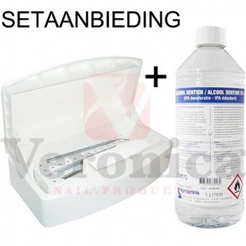 Desinfectie box / instrumenten bak + Alcohol 80% (1000 ml) - 1