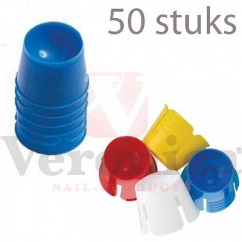 50x plastic dappenglaasje BLAUW - 0