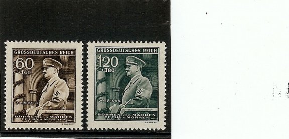 Historie Duitse Rijk, postzegels van Adolf Hitler t.g.v. zijn 55e verjaardag - 1